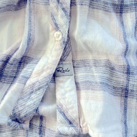 Rails Hunter White Coast Blush Plaid Button Down Shirt - Picture 7 of 8